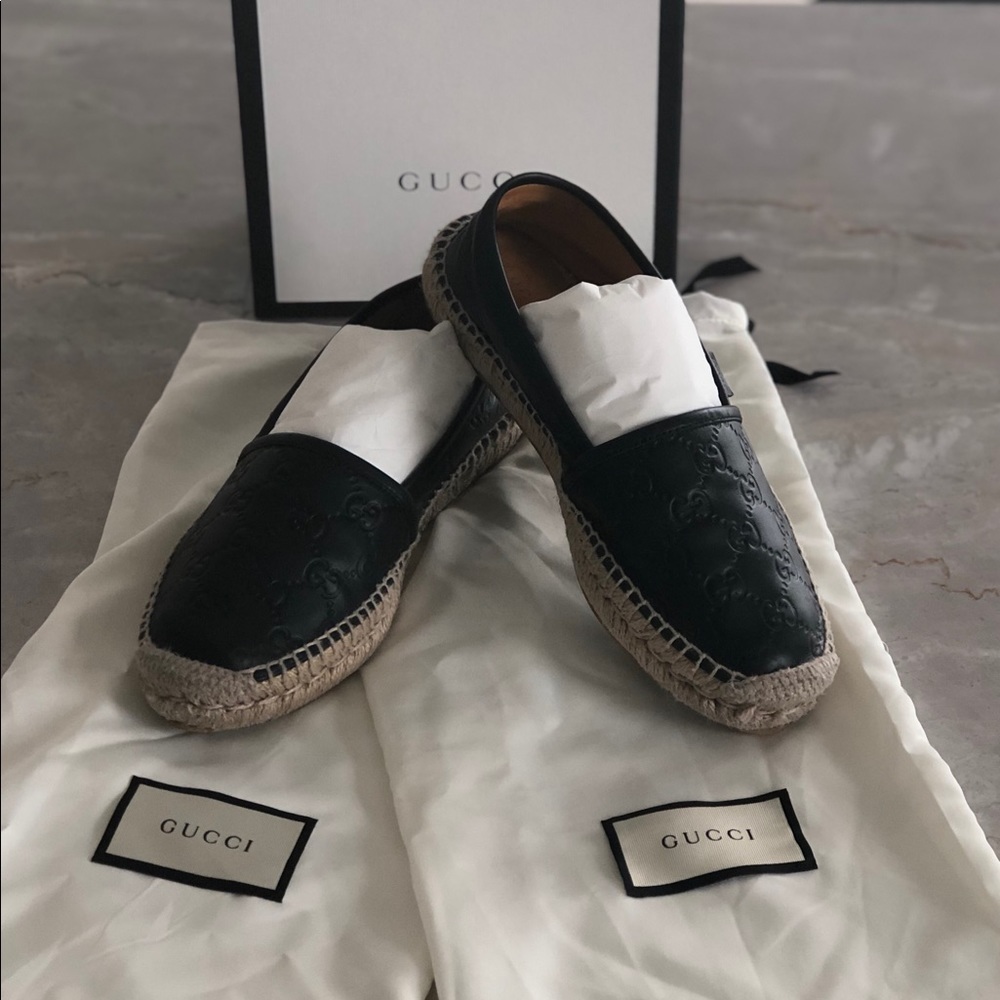 Gucci Signature Leather Espadrilles